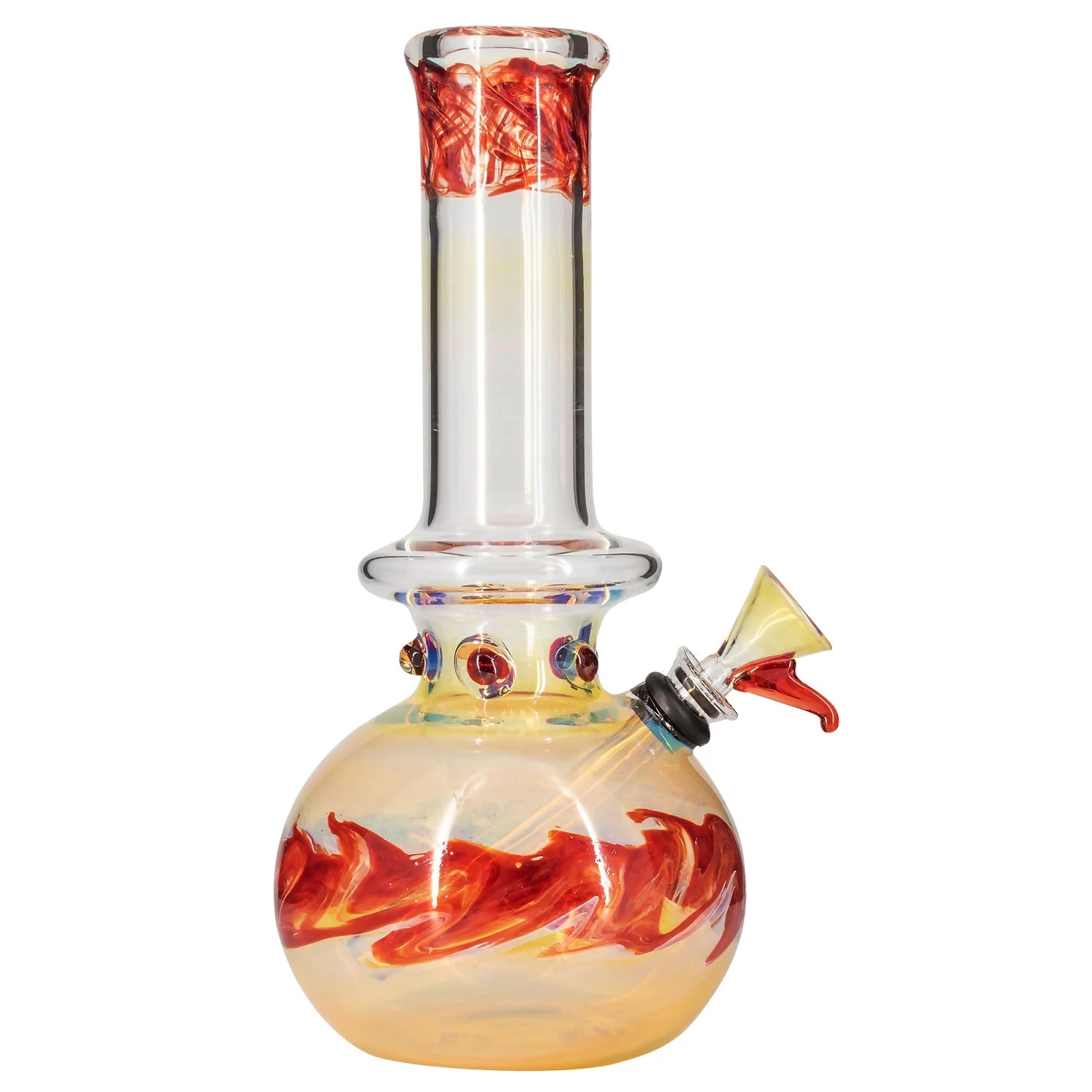 LA Pipes Time Traveler Silver Fumed Pull-Stem Bubble Bong 8" - Image 3