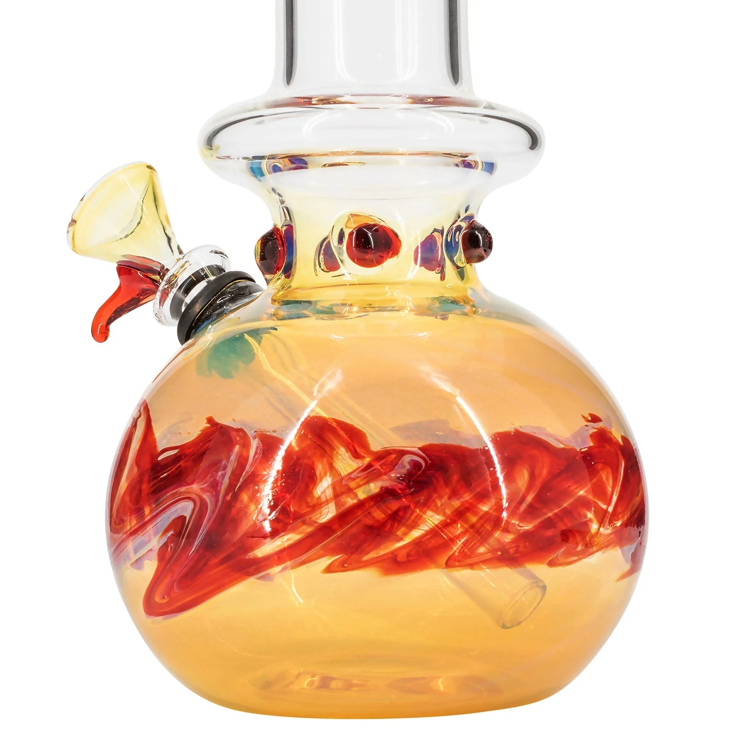 LA Pipes Time Traveler Silver Fumed Pull-Stem Bubble Bong 8" - Image 7