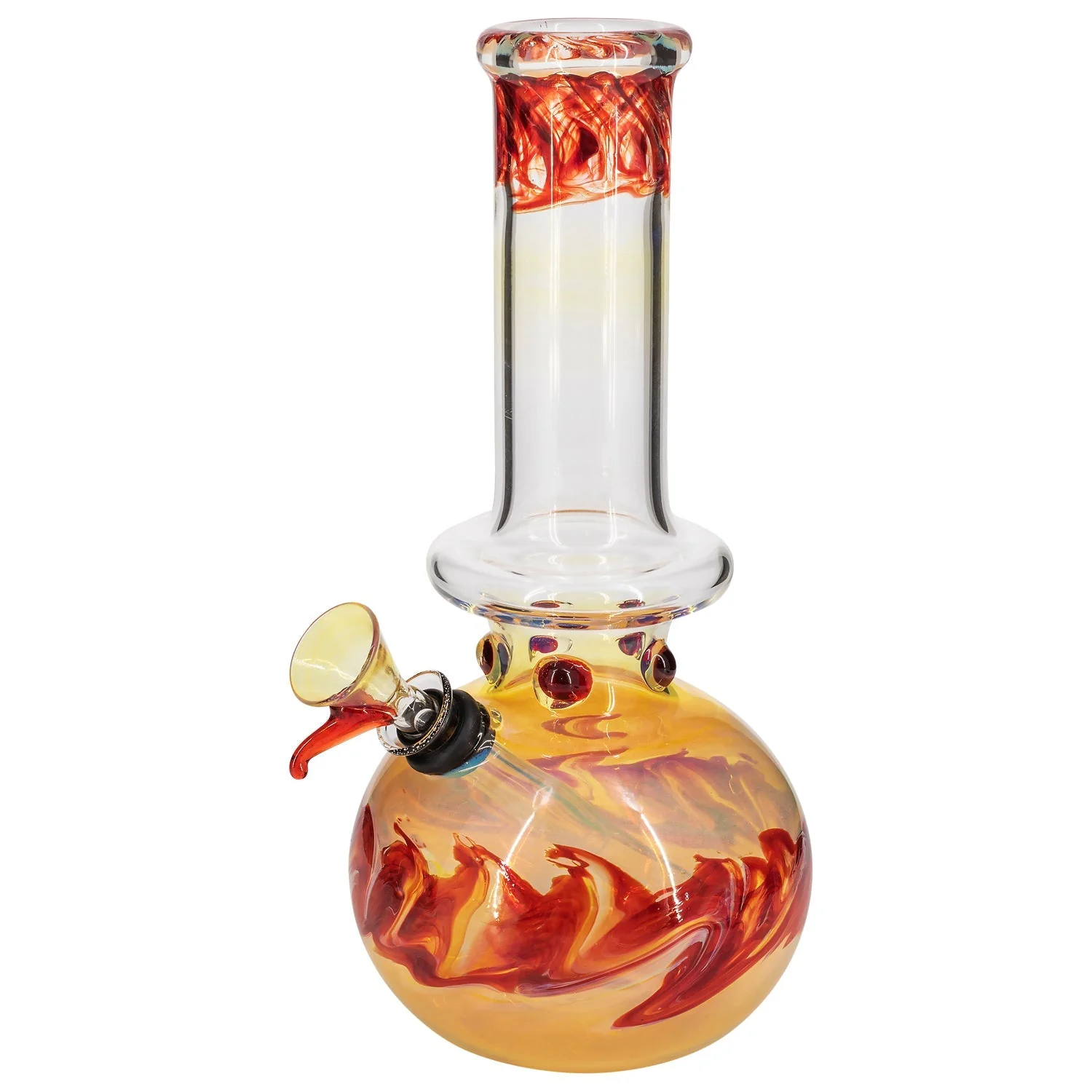 LA Pipes Time Traveler Silver Fumed Pull-Stem Bubble Bong 8" - Image 8