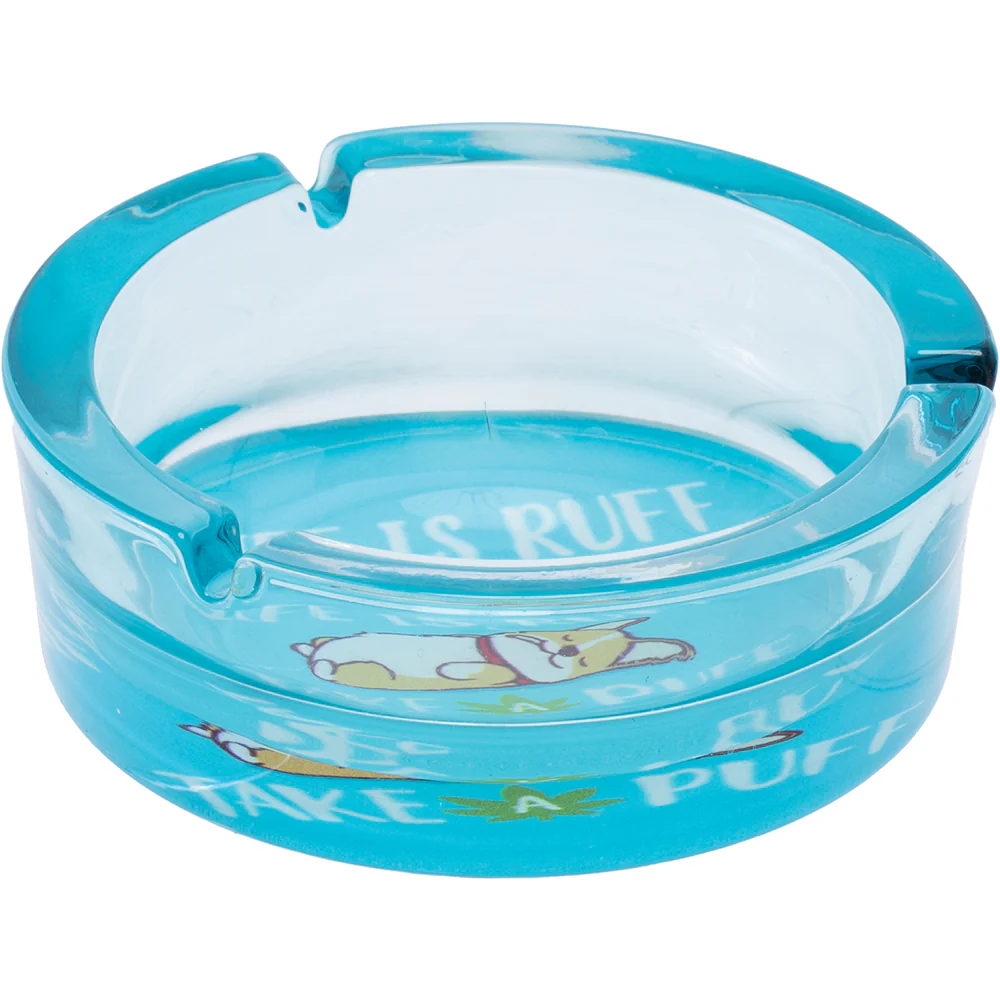 'Life is Ruff Take a Puff' Glass AshTray - Image 2
