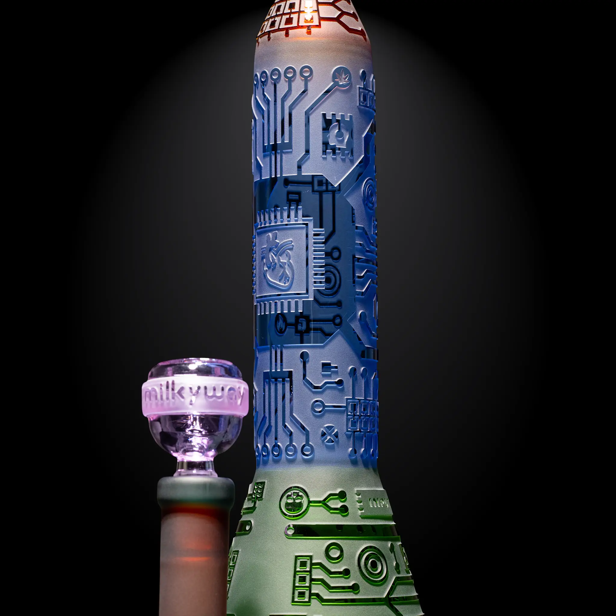 Milky Way Glass Circuitboard: I/O 16" Water Pipe (Multicolor) - Image 2