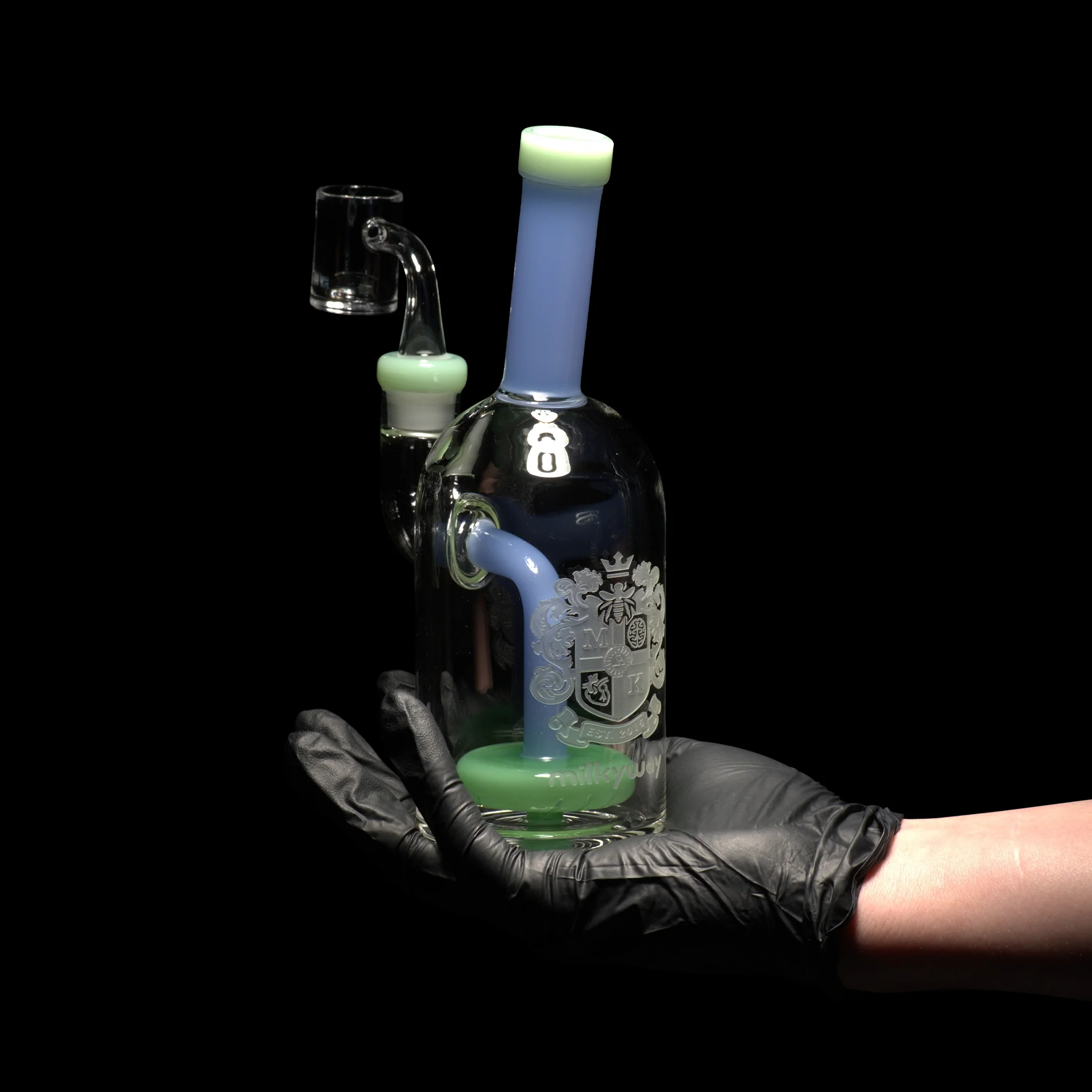 Milky Way Glass Coat of Arms 7″ Dab Rig (Green) - Image 5