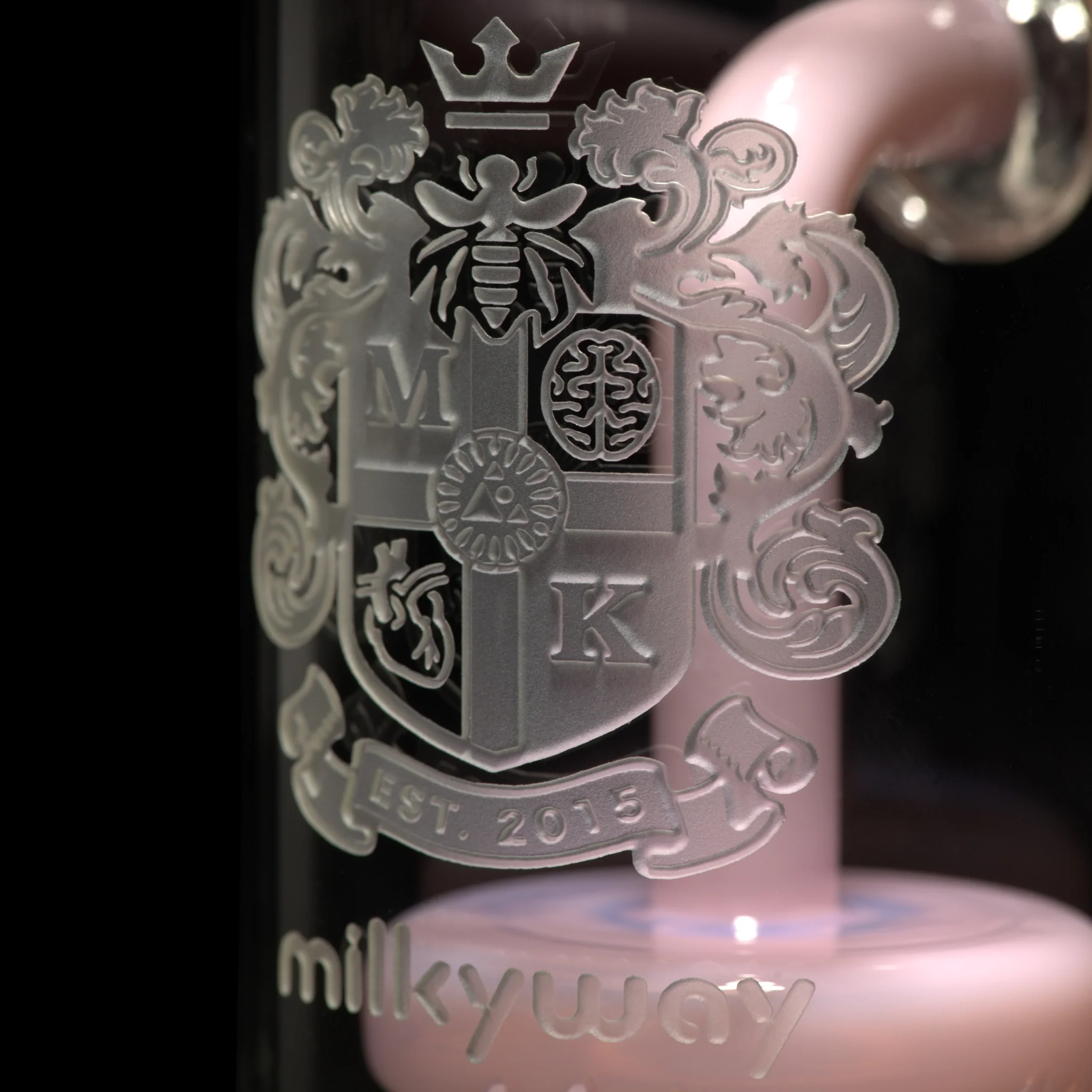 Milky Way Glass Coat of Arms 7″ Dab Rig (Pink) - Image 3