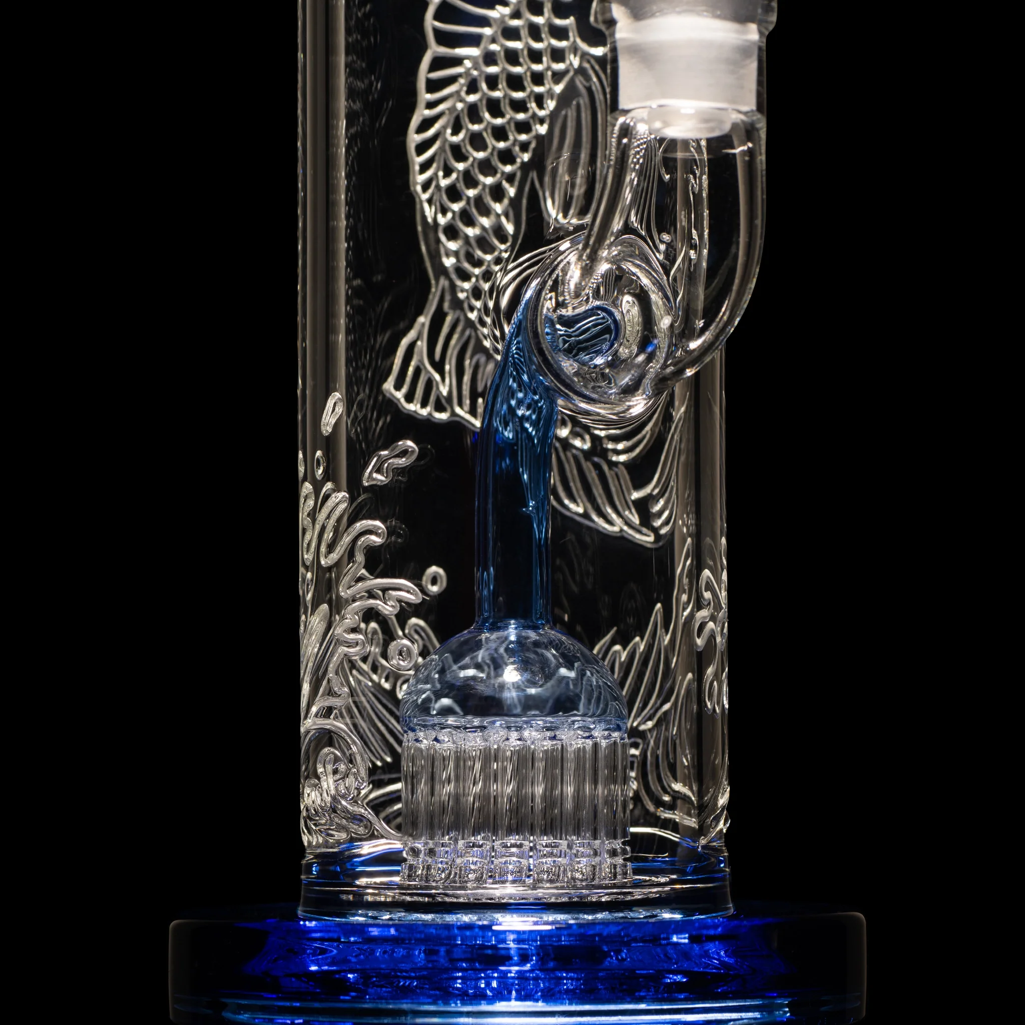 Milky Way Glass Koi Carp 10.5" Water Pipe (Light Blue) - Image 3