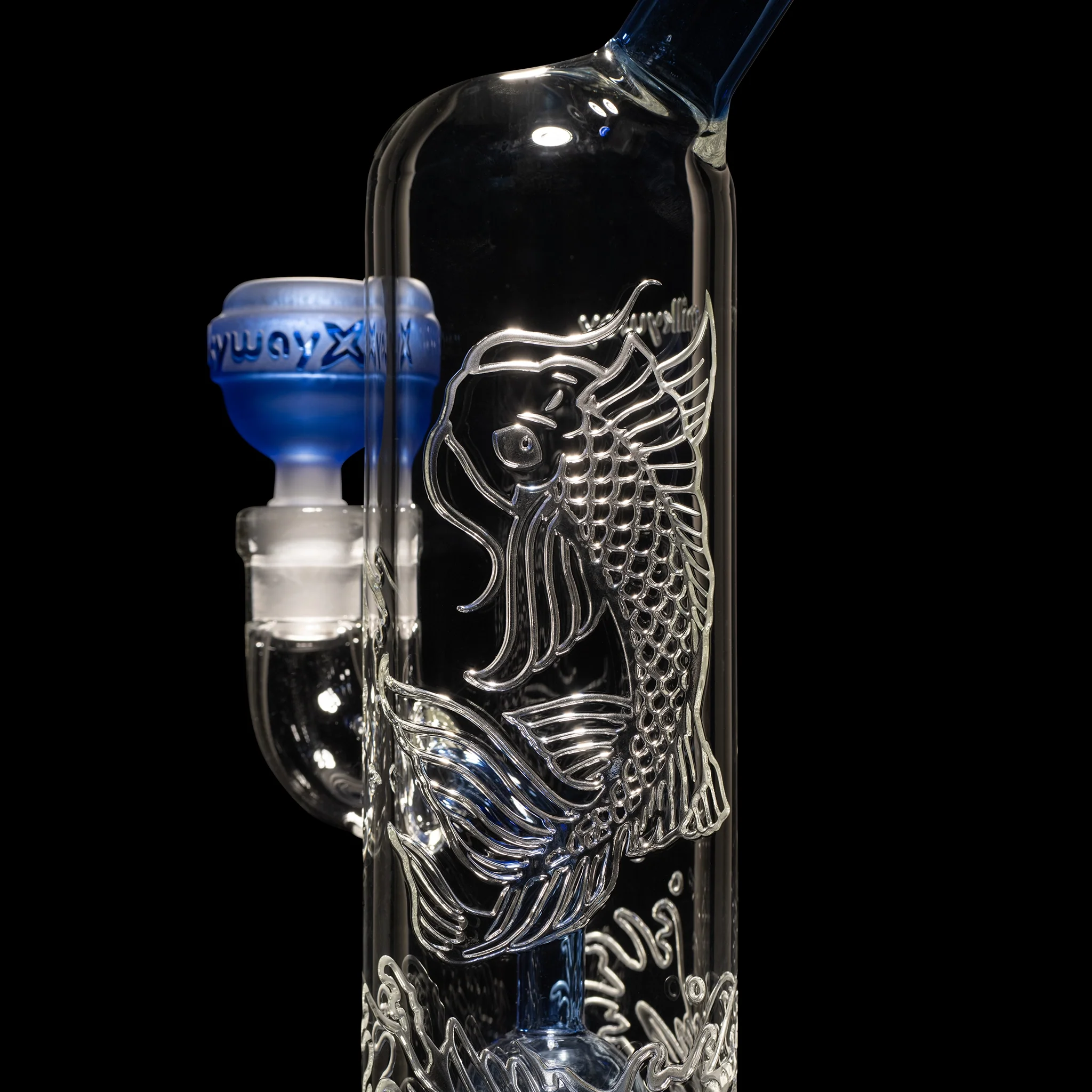 Milky Way Glass Koi Carp 10.5" Water Pipe (Light Blue) - Image 4