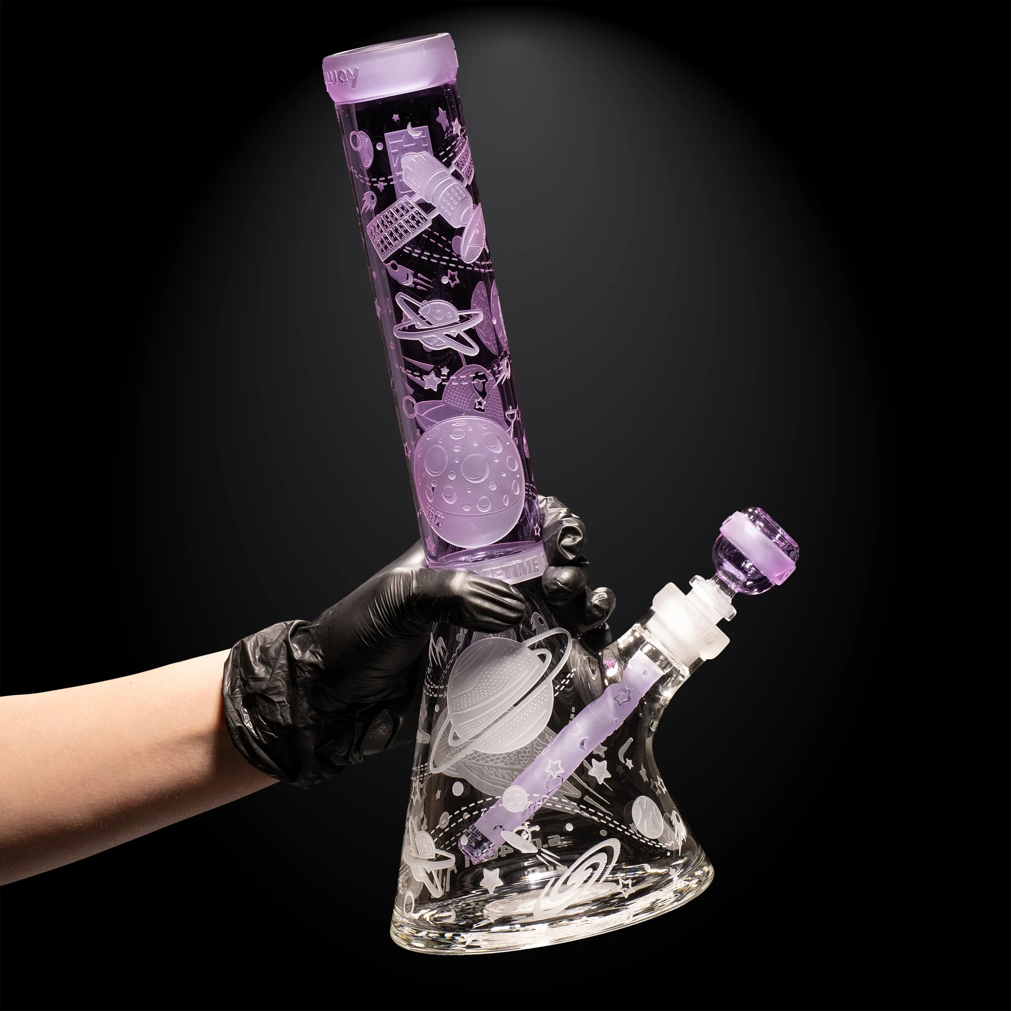 Milky Way Glass Space Odyssey: 4001 AD 14″ Beaker Bong (Purple) - Image 2