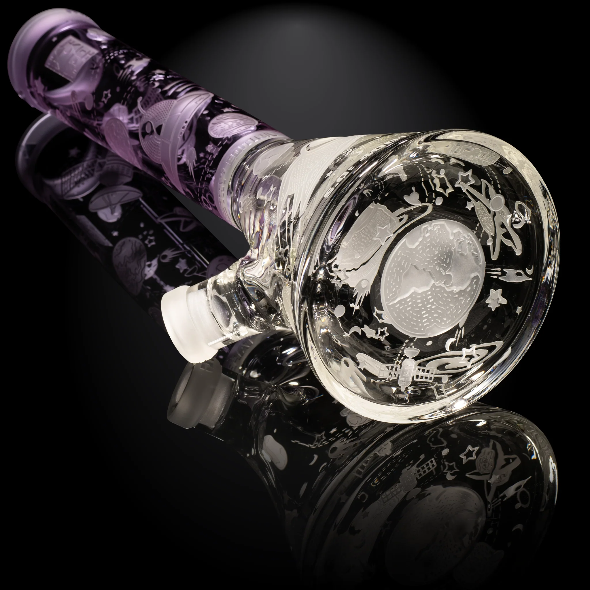 Milky Way Glass Space Odyssey: 4001 AD 14″ Beaker Bong (Purple) - Image 4