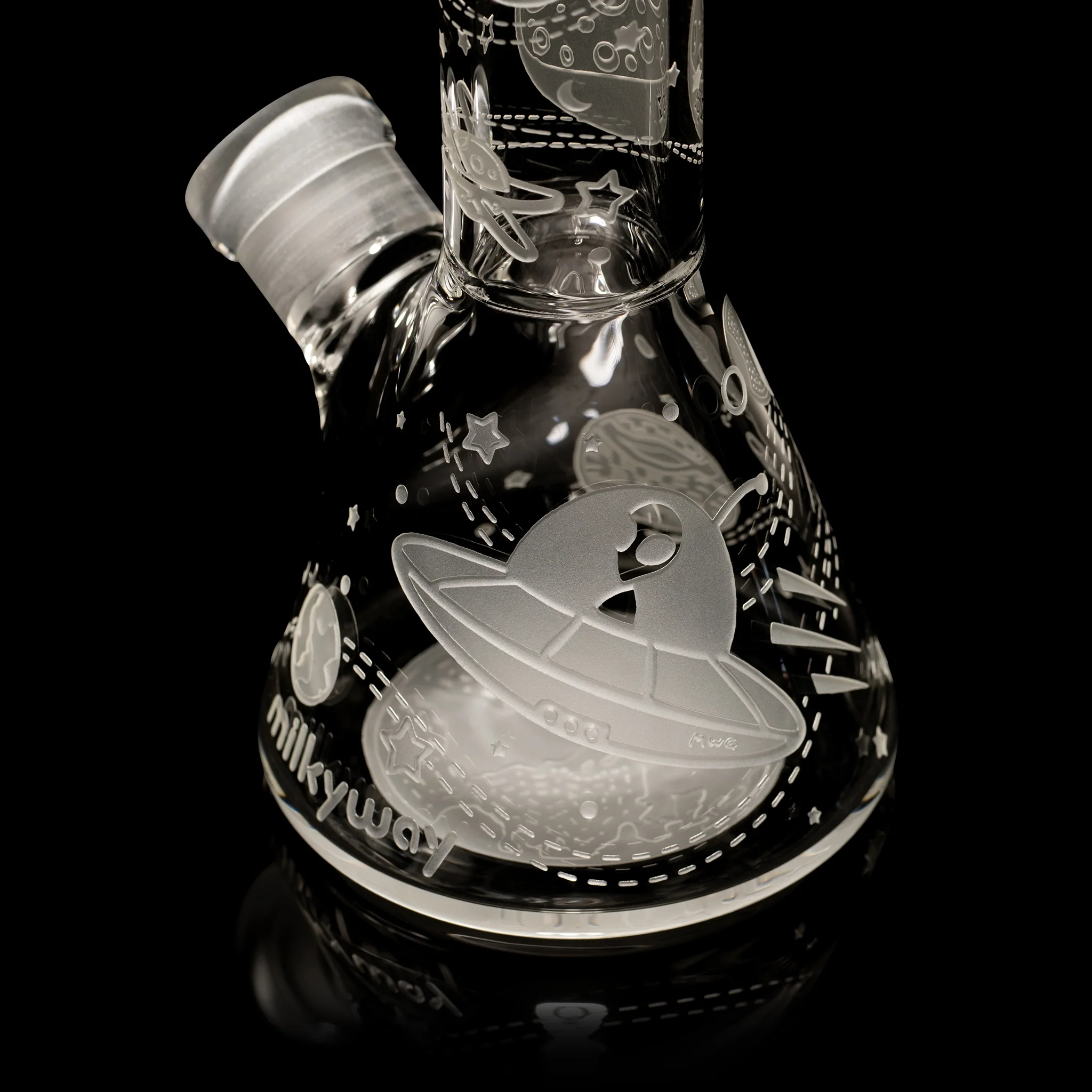 Milky Way Glass Space Odyssey Mini 8" Beaker Bong (Clear) - Image 3