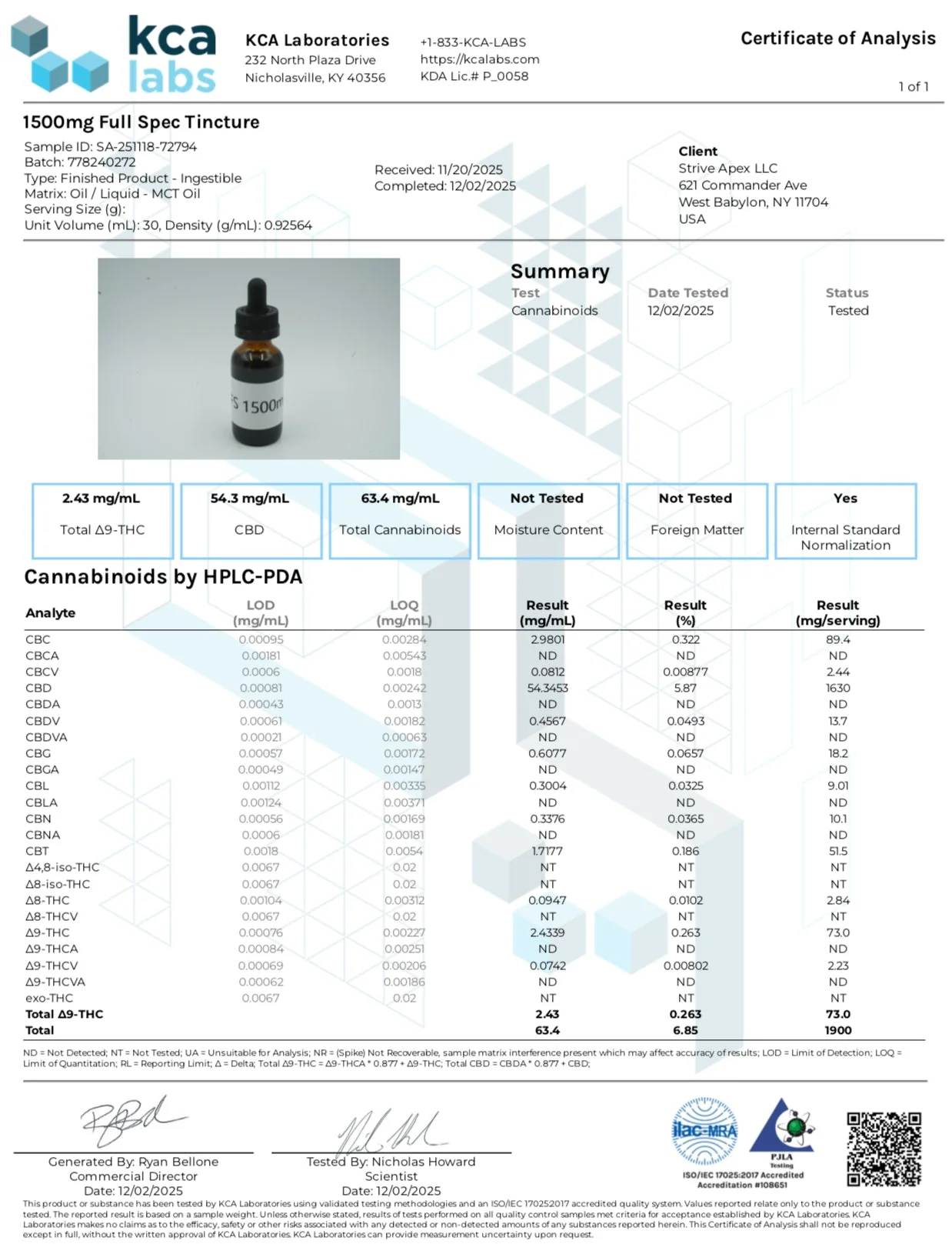 Full Spectrum Organic CBD Tincture (1500mg) - Image 2