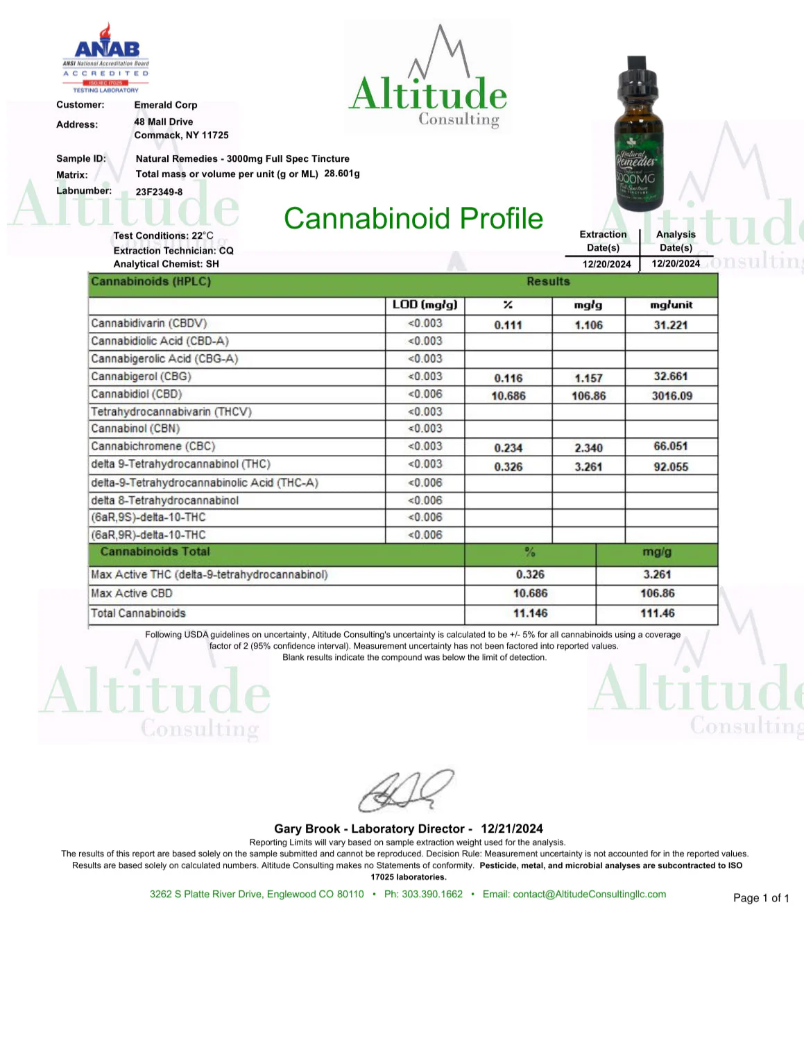 Full Spectrum Organic CBD Tincture (3000mg) - Image 2