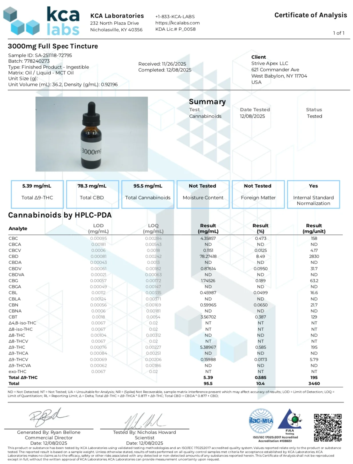 Full Spectrum Organic CBD Tincture (3000mg) - Image 3