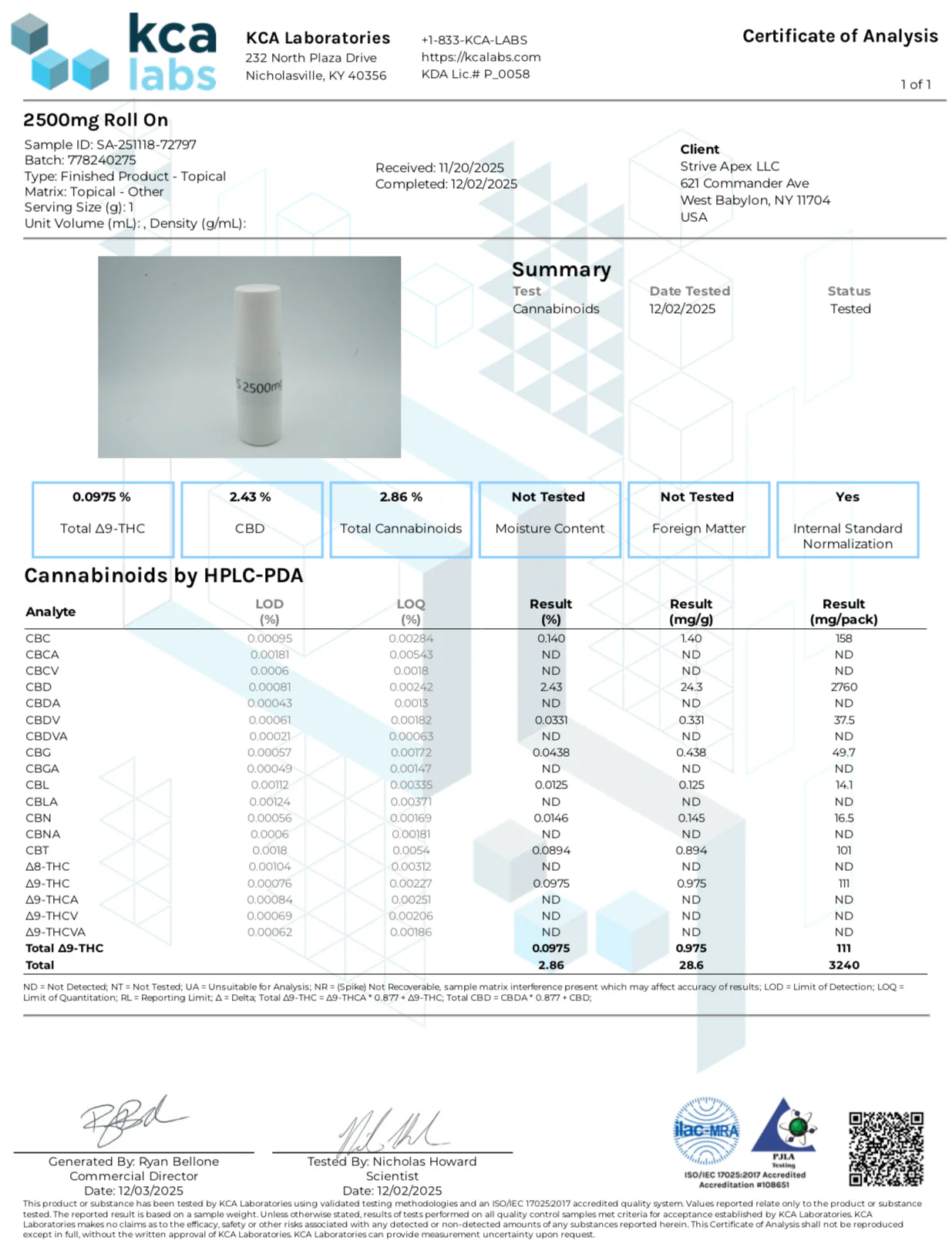 Full Spectrum CBD Roll On (2500mg) - Image 2