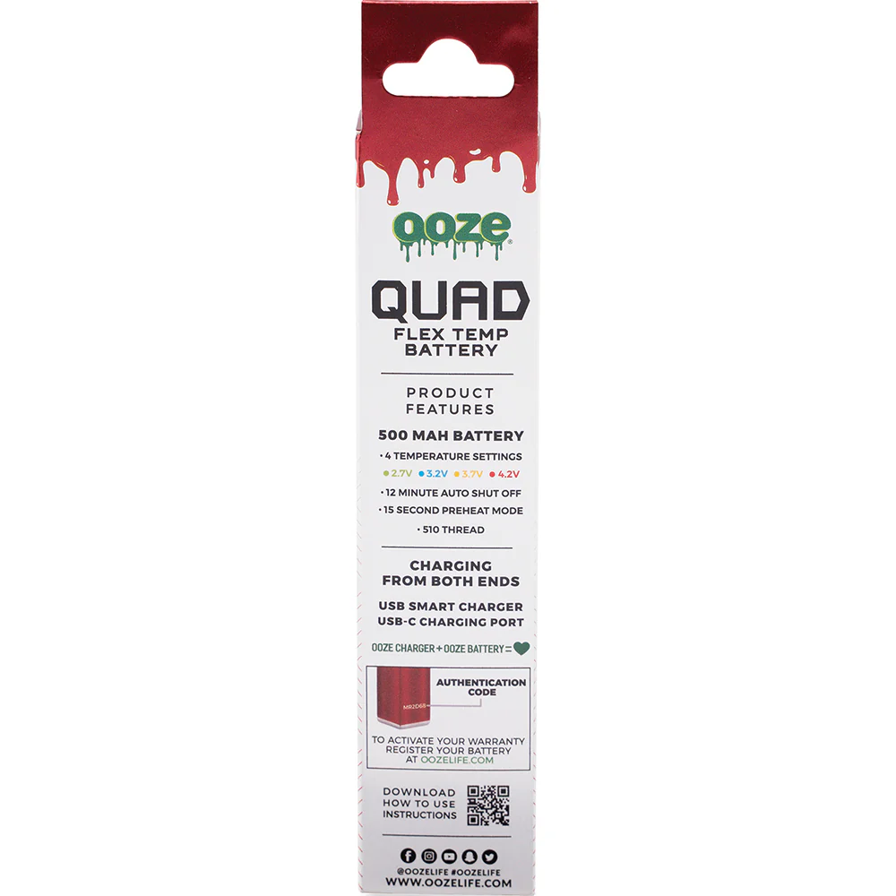 Ooze Quad Battery + Smart USB (Ruby Red) - Image 3