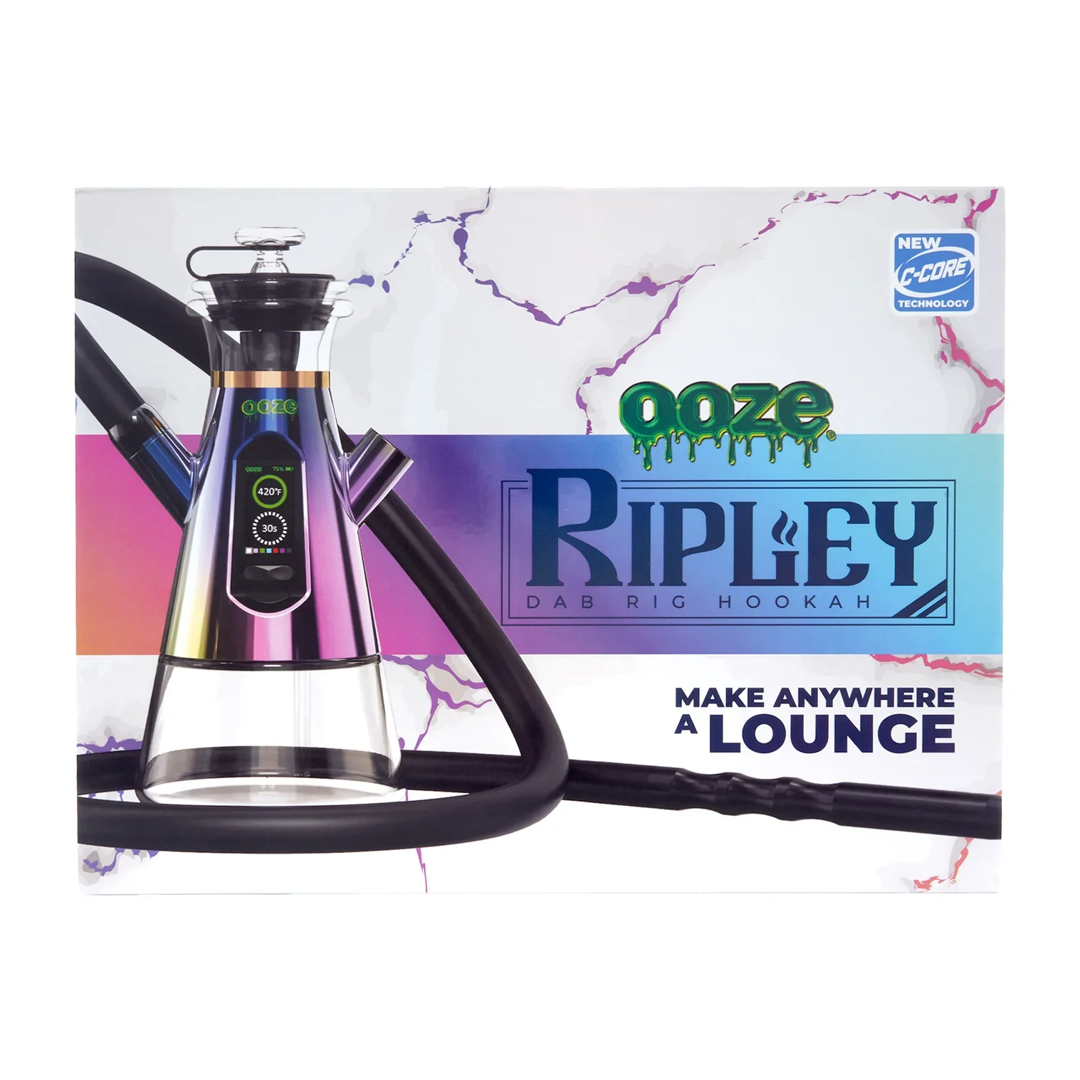 Ooze Ripley Dab Rig Hookah (Rainbow) - Image 4