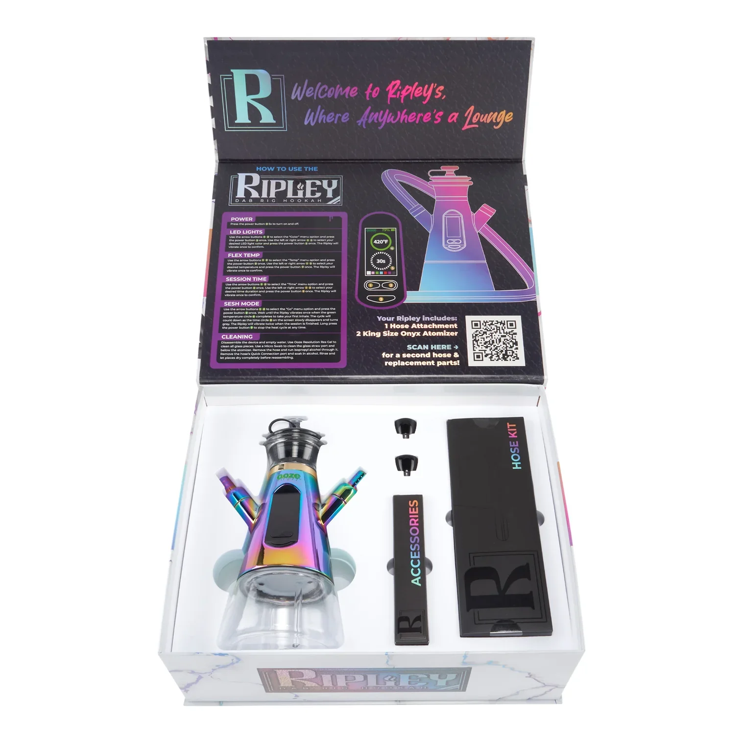 Ooze Ripley Dab Rig Hookah (Rainbow) - Image 6
