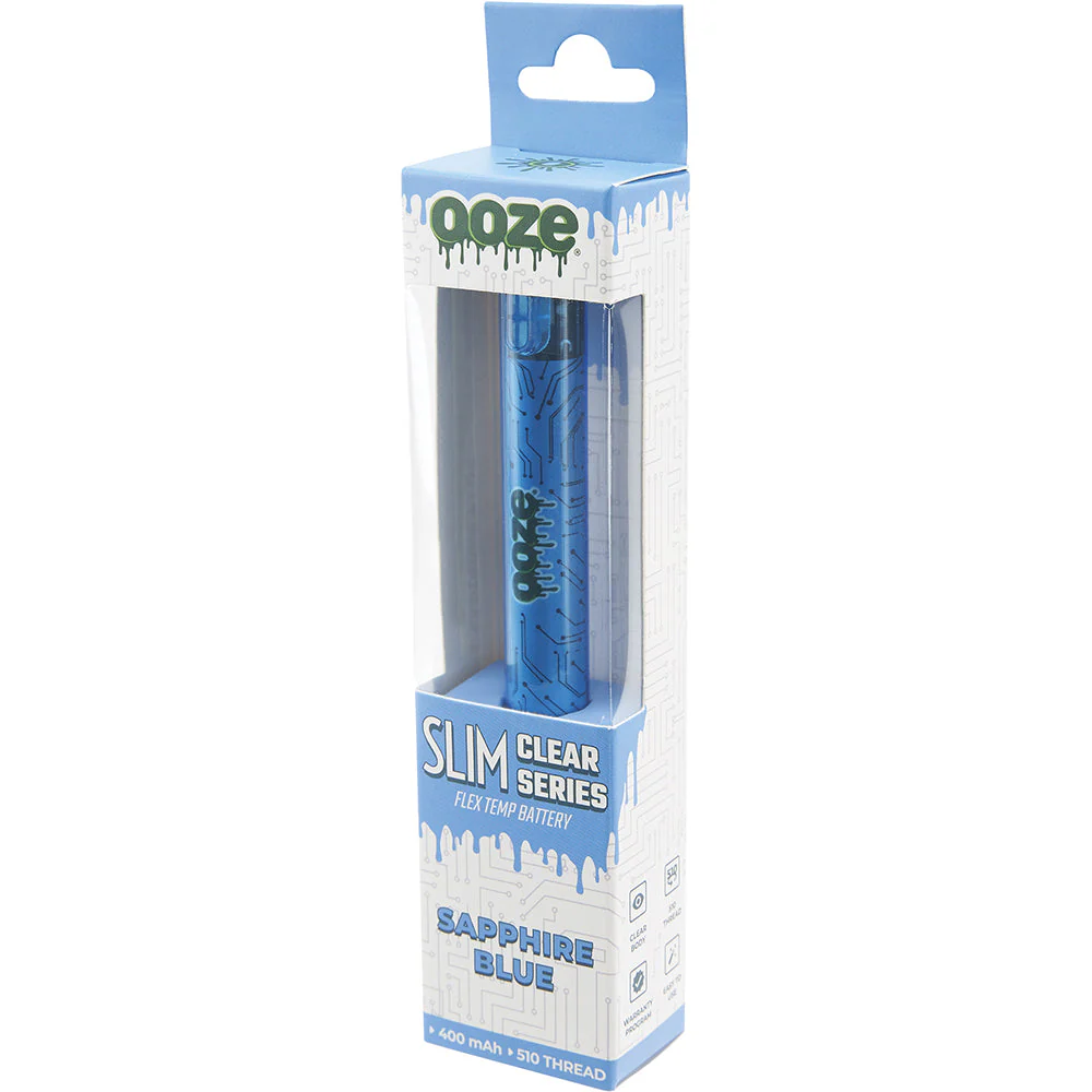 Ooze Slim Clear Pen Battery & Charger (Blue) - Image 3