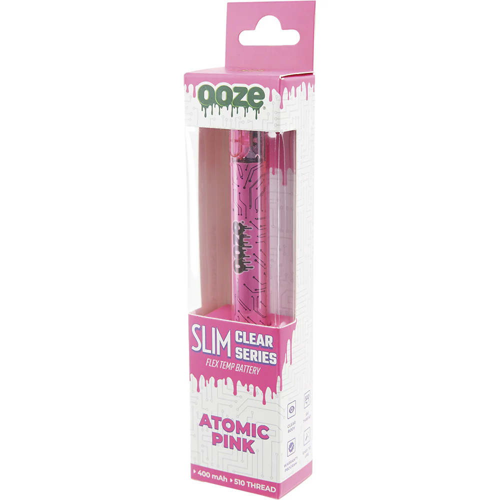 Ooze Slim Clear Pen Battery & Charger (Pink) - Image 3