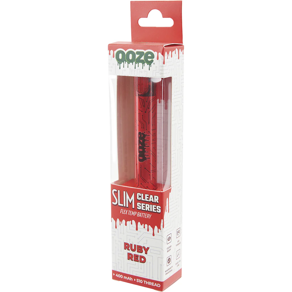 Ooze Slim Clear Pen Battery & Charger (Red) - Image 4