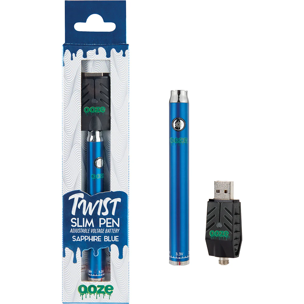 Ooze Slim Twist Vape Battery (Blue)
