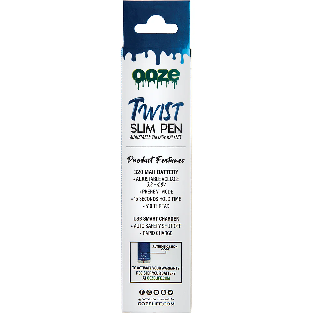 Ooze Slim Twist Vape Battery (Blue) - Image 4