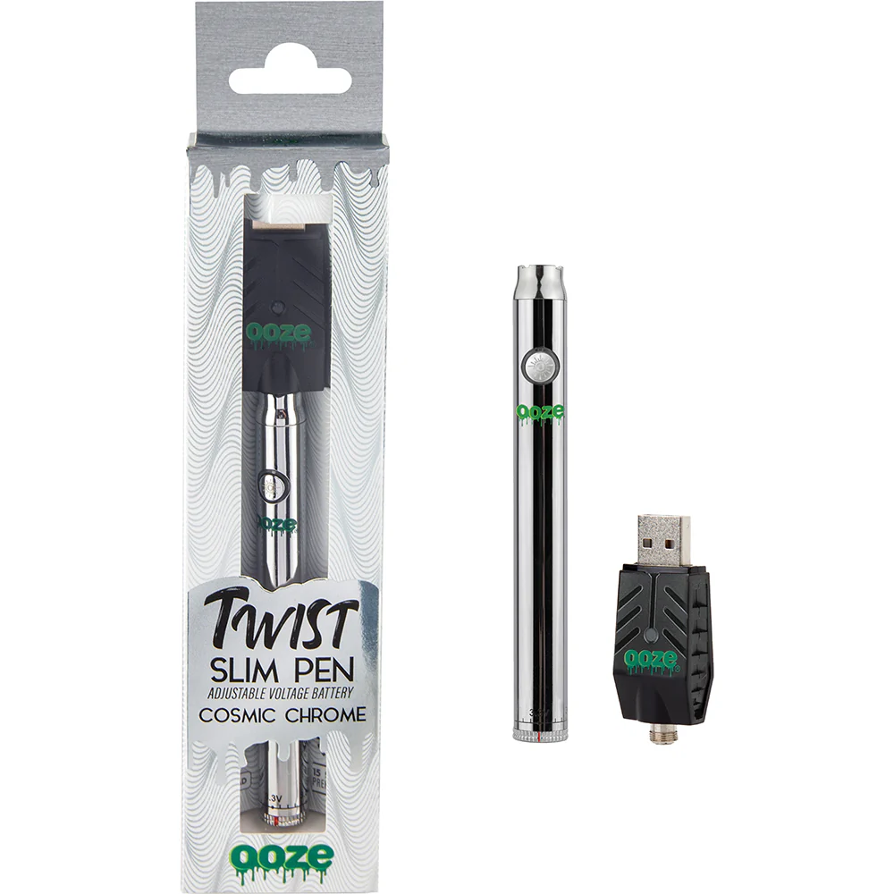 Ooze Slim Twist Vape Battery (Chrome)