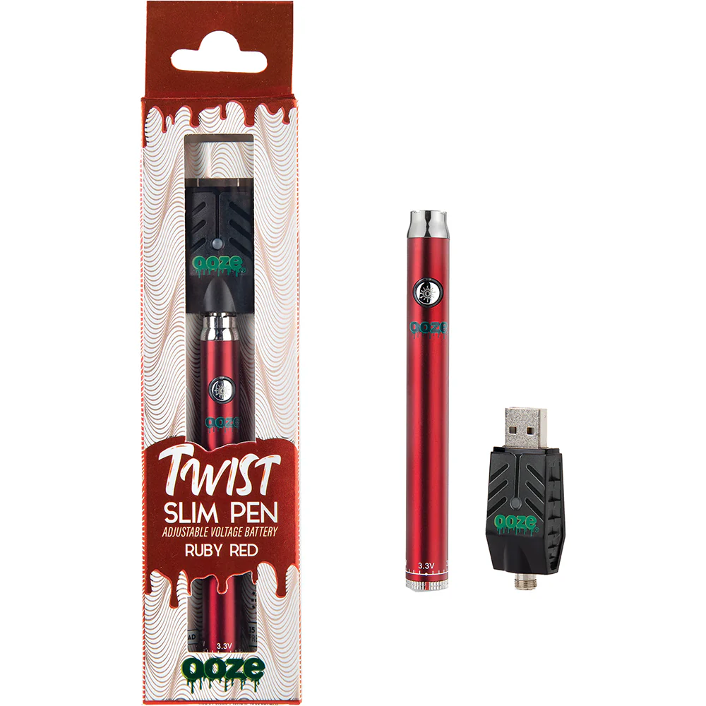 Ooze Slim Twist Vape Battery (Red)