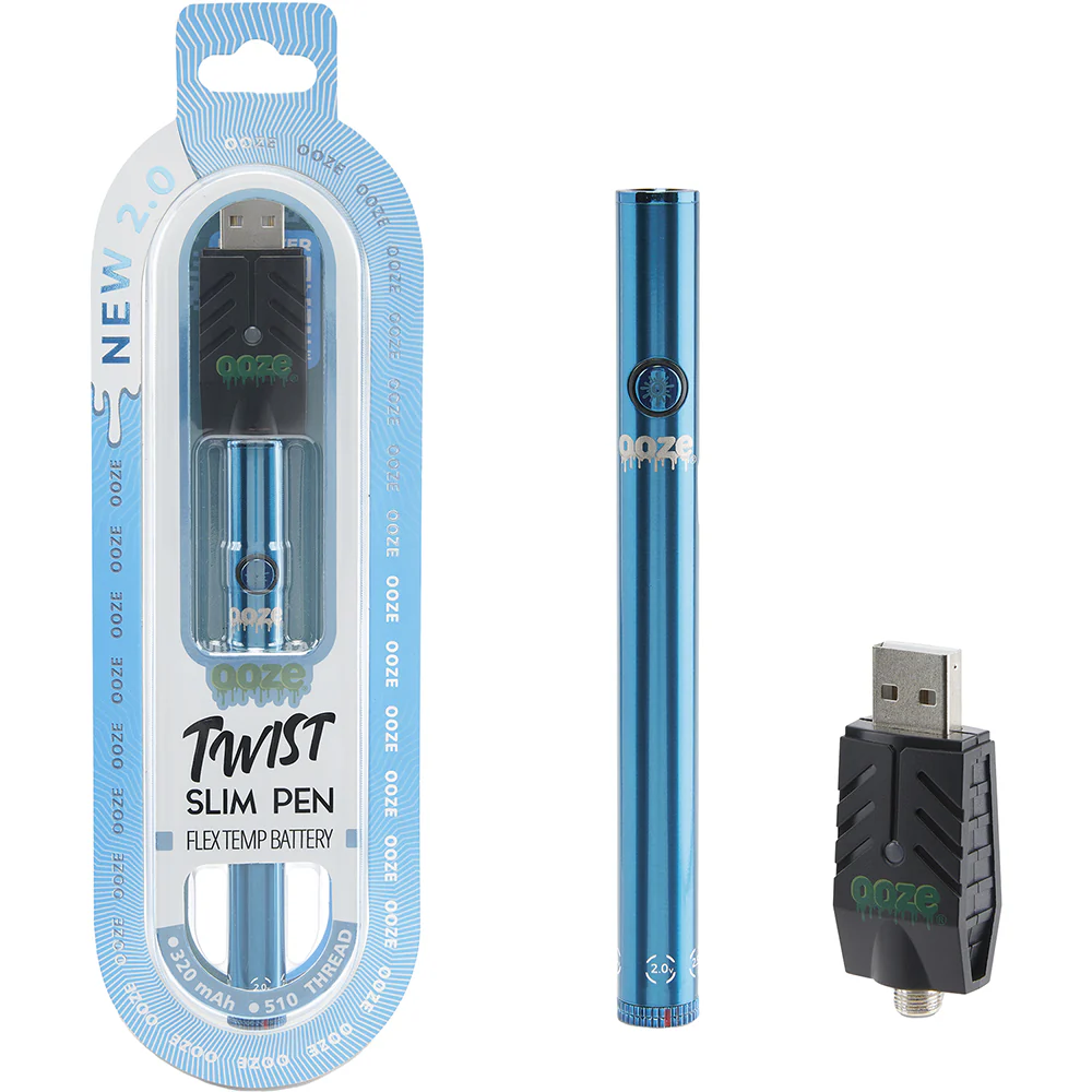 Ooze Slim Twist Vape Pen Battery 2.0 (Blue)