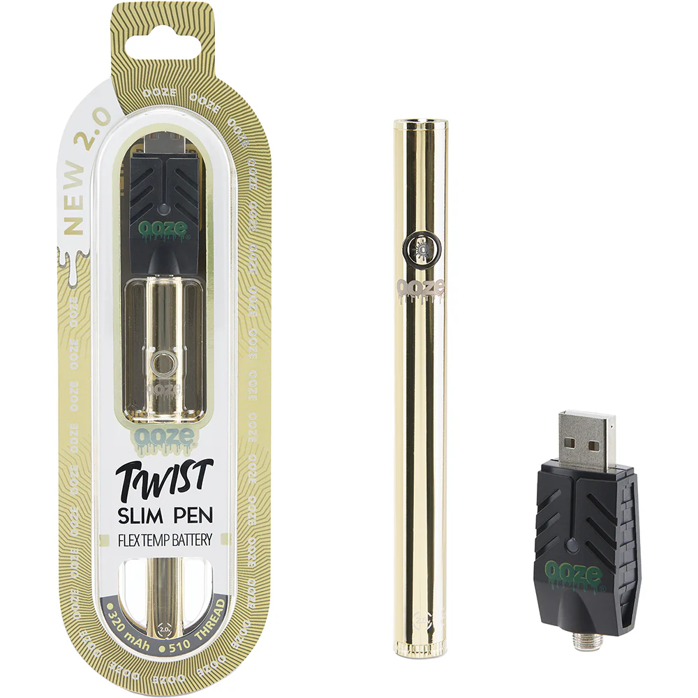 Ooze Slim Twist Vape Pen Battery 2.0 (Gold)
