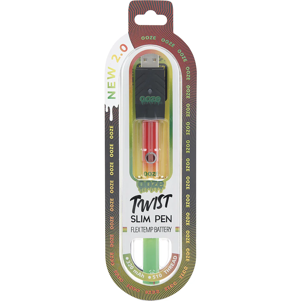 Ooze Slim Twist Vape Pen Battery 2.0 (Rasta) - Image 4
