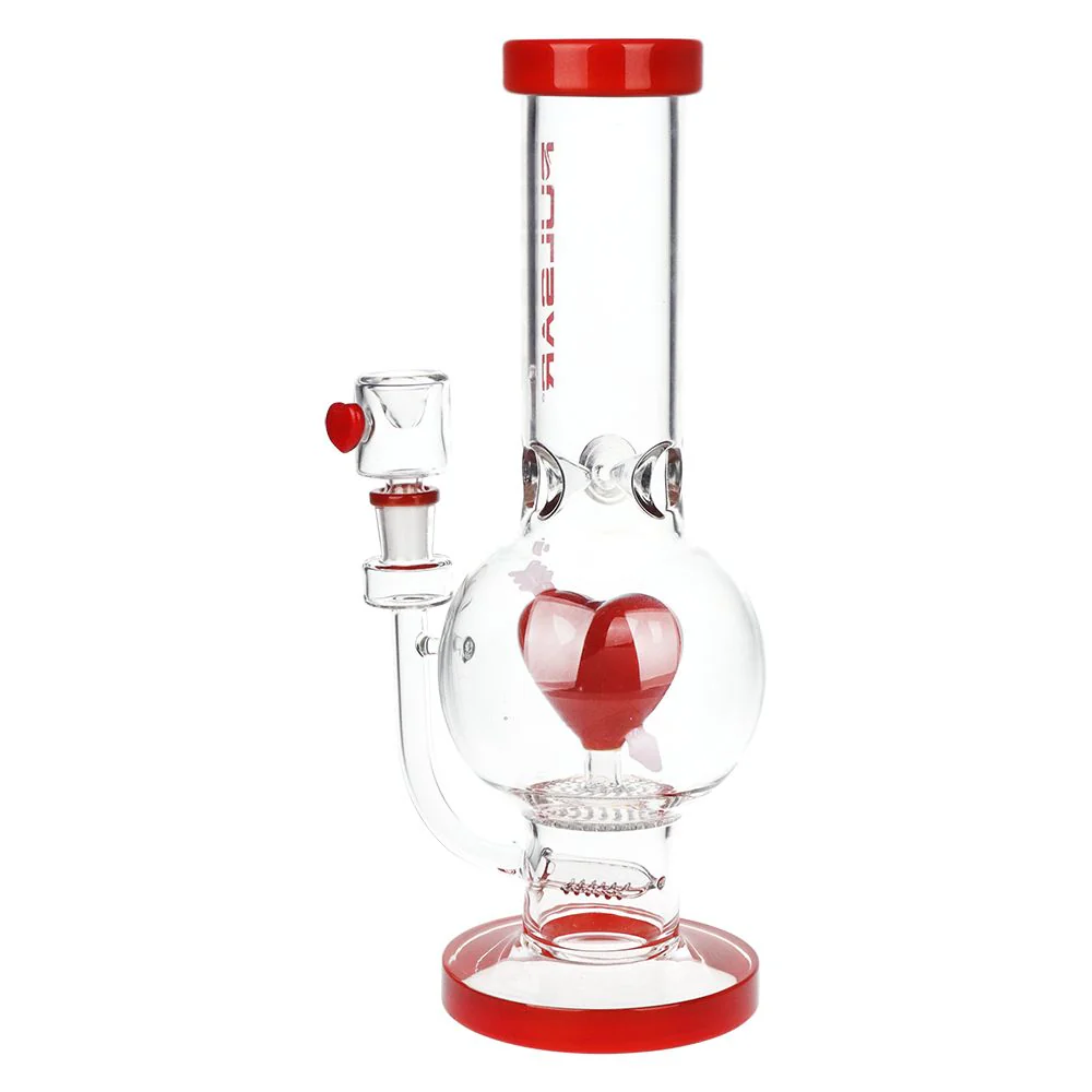 Cupids Heart Bubble Base Glass Water Pipe - Image 2