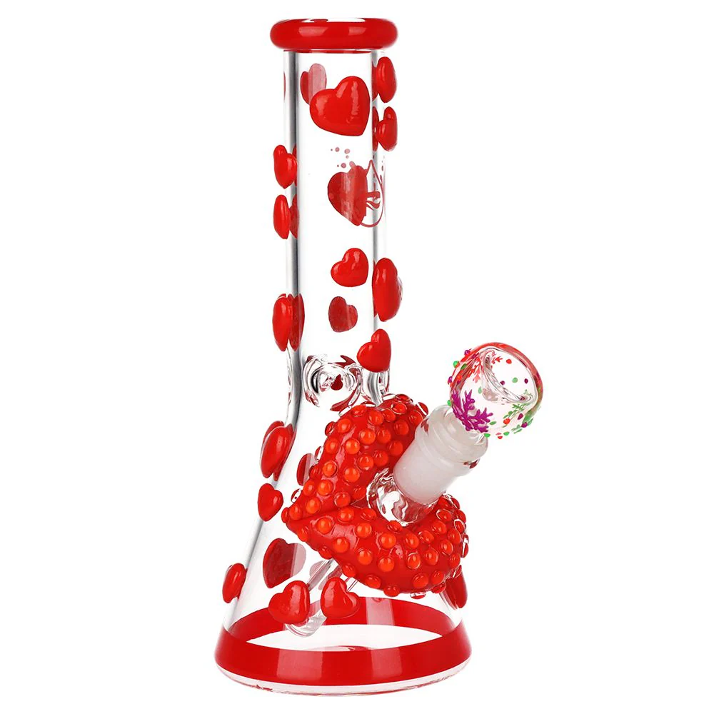 Kiss My Lips Glow In Dark Beaker Glass Water Pipe - Image 2