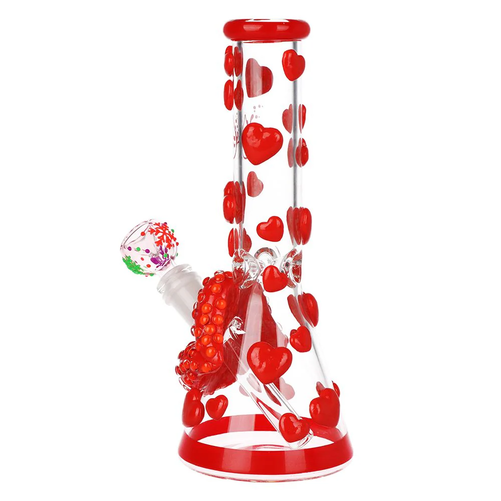 Kiss My Lips Glow In Dark Beaker Glass Water Pipe - Image 3