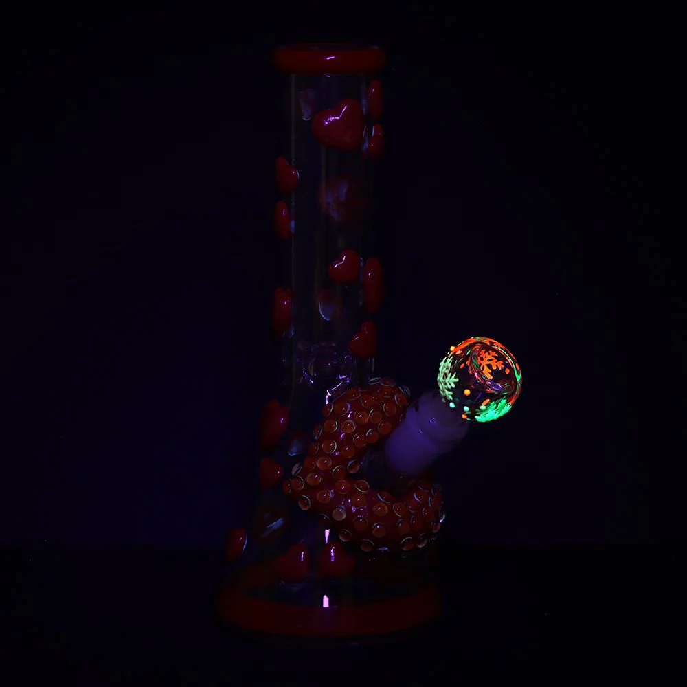 Kiss My Lips Glow In Dark Beaker Glass Water Pipe - Image 5
