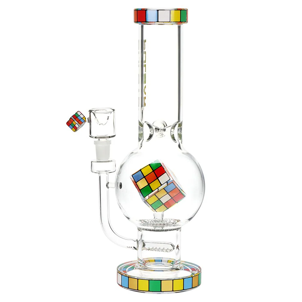 Pulsar Rubik's Cube Perc Bubble Base Glass Water Pipe - Image 4