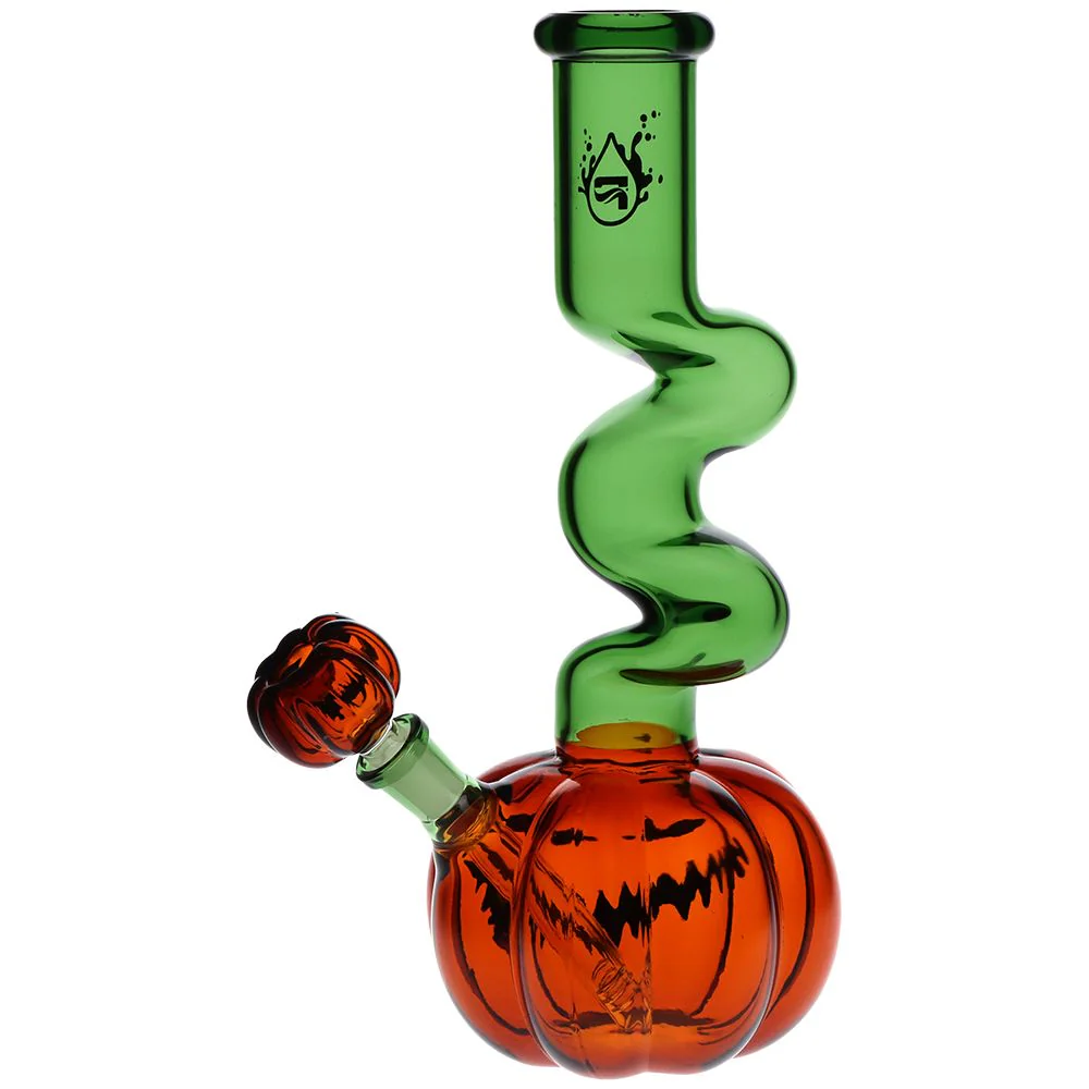 Twisty And Wicked Jack-O-Lantern Glass Water Pipe - Image 3