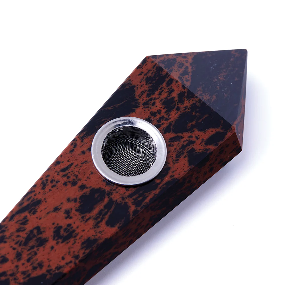 Red Obsidian Gemstone Pipe - Image 3