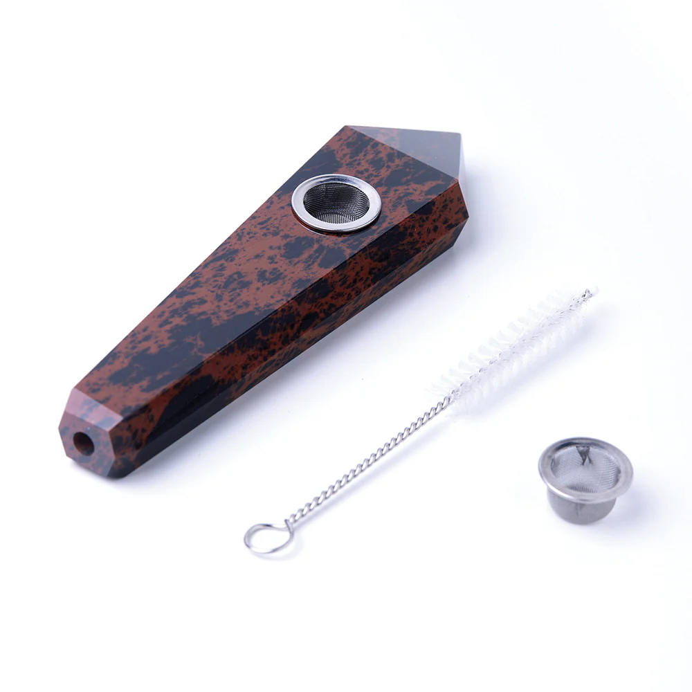 Red Obsidian Gemstone Pipe - Image 4