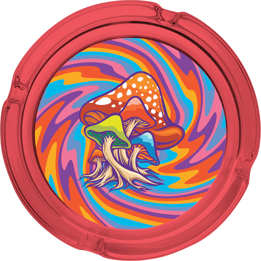 Red Trippy Mushroom Glass AshTray - Image 4