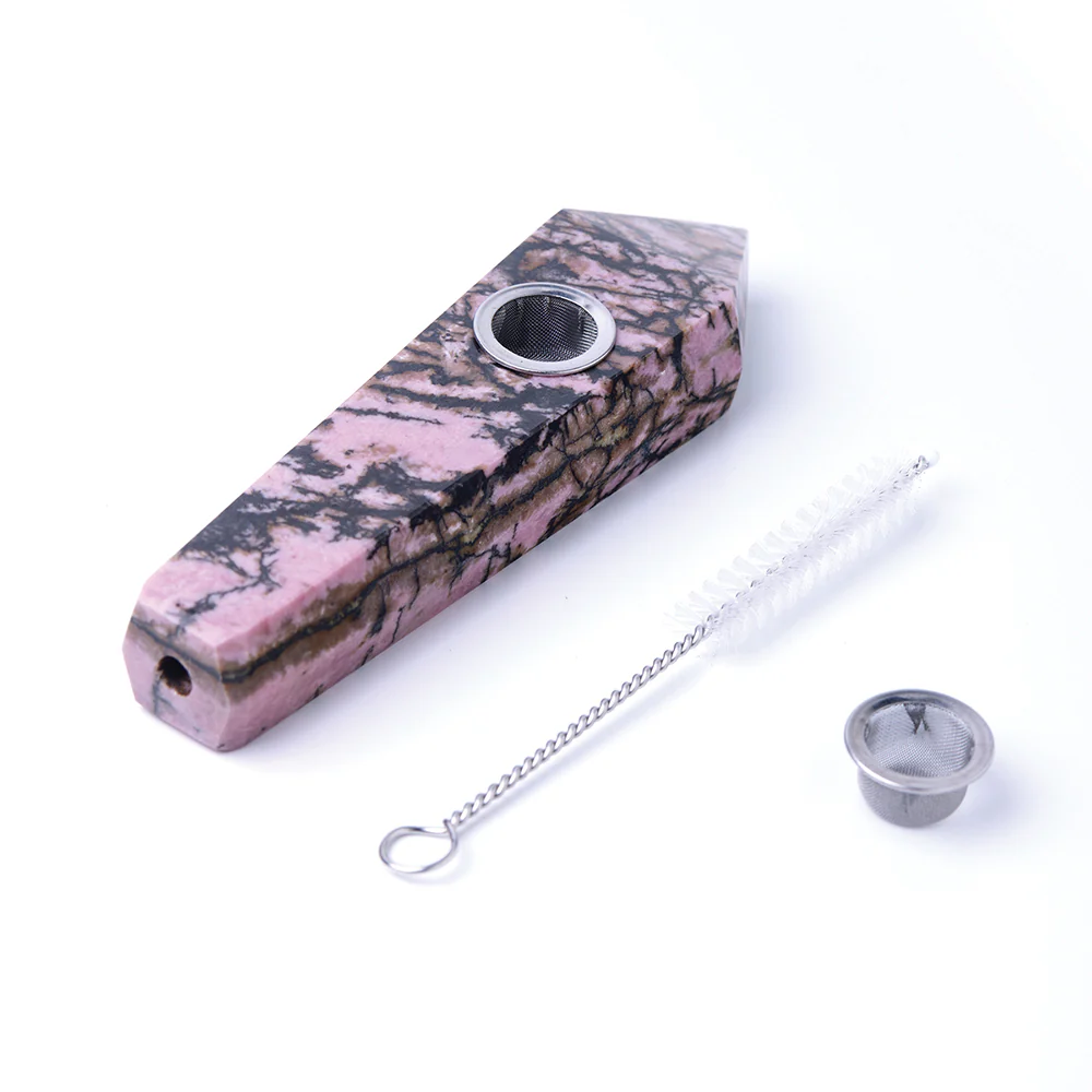 Rhodonite Gemstone Pipe - Image 4