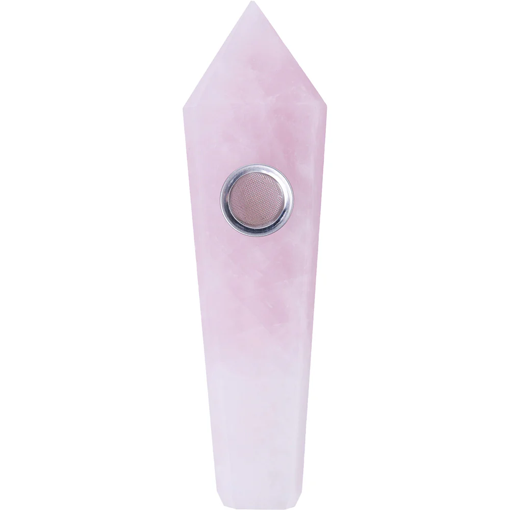 Rose Quartz Gemstone Pipe - Image 3