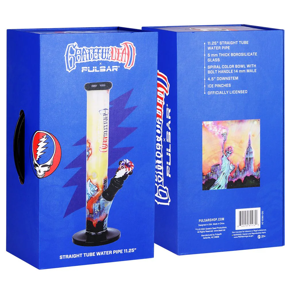 The Grateful Dead x Pulsar Inside Print Straight Tube Glass Water Pipe - Image 4