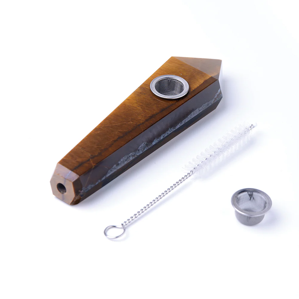 Tiger's Eye Gemstone Pipe - Image 5