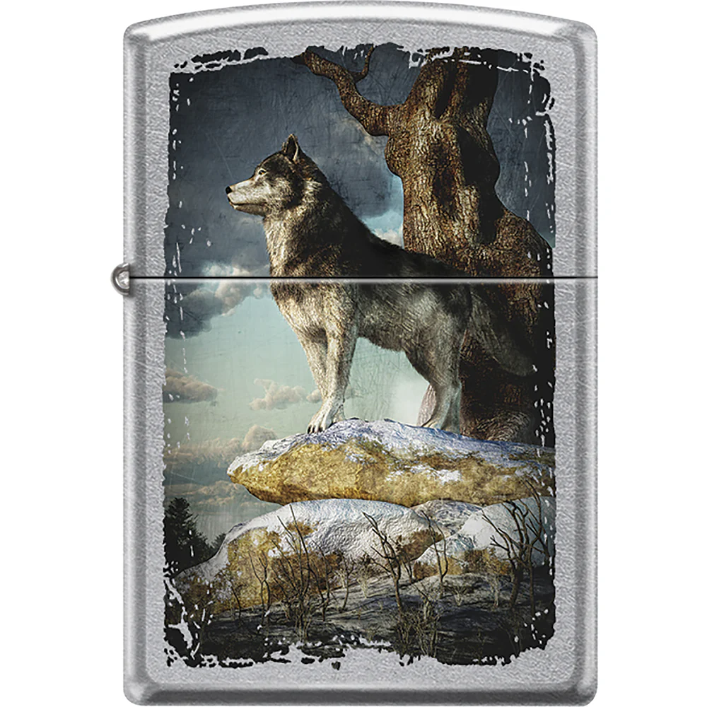 Wolf in Snow Zippo Lighter
