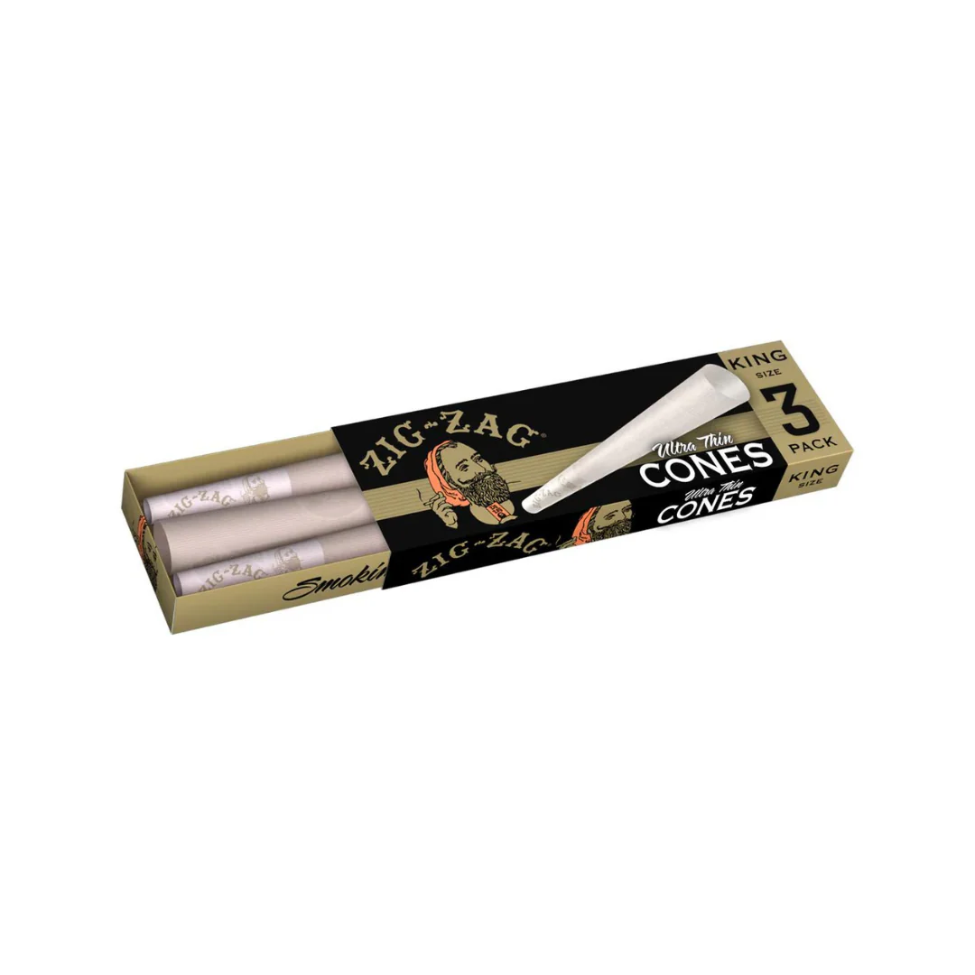 Zig-Zag Ultra Thin Cones - King Size (3-Pack)